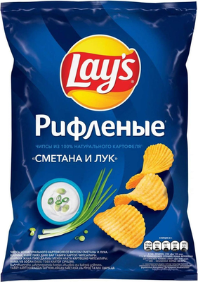 Lays Рифлёные Сметана лук 140 гр